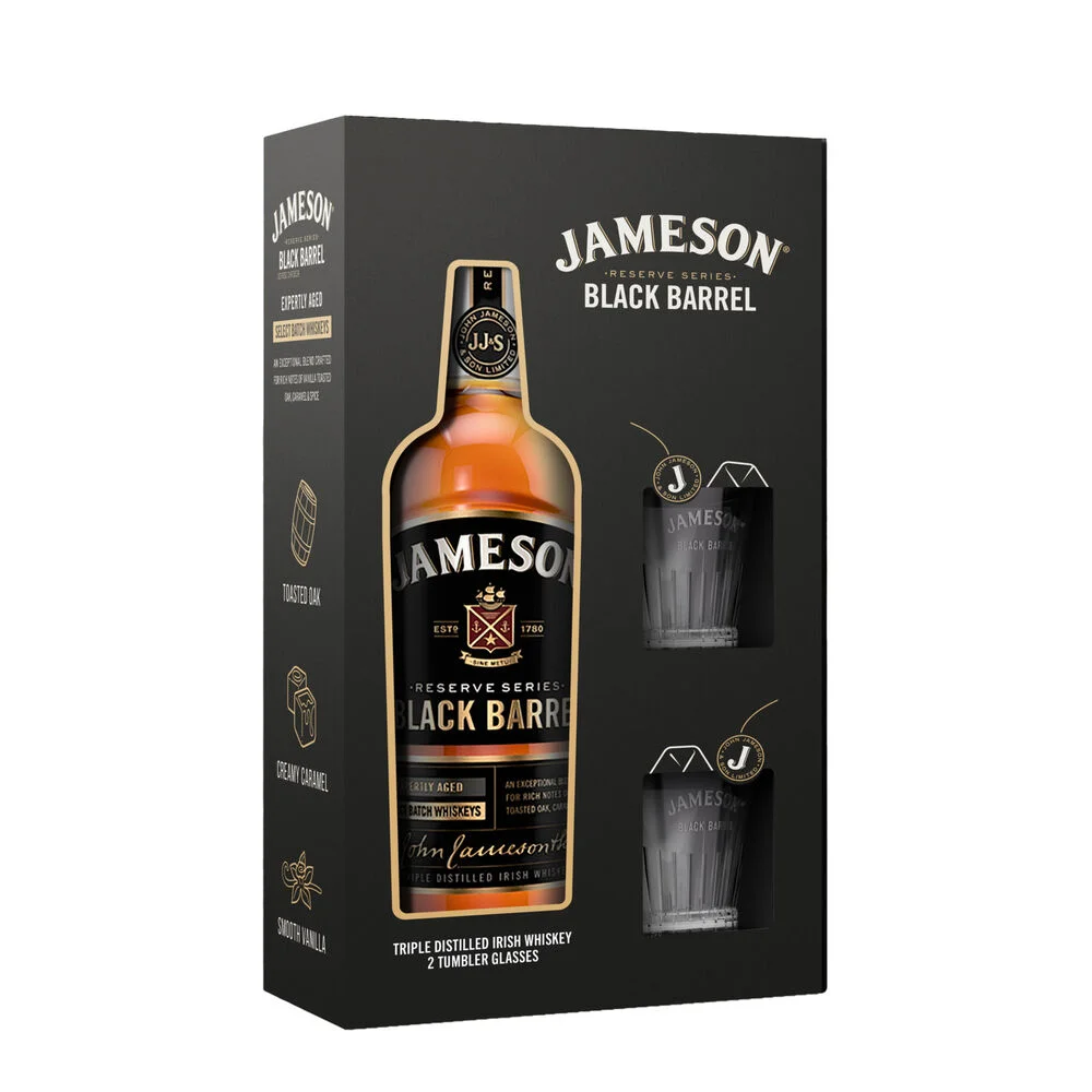 Irski viski Black Barrel Jameson + 2 čaše + GB 0,7 l