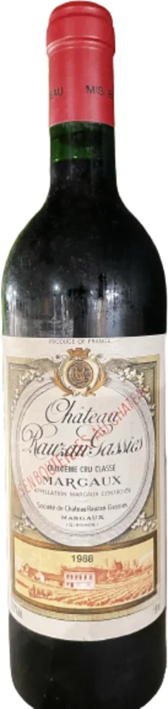 Vino Margaux 1988 Chateau Rauzan-Gassies 0,75 l