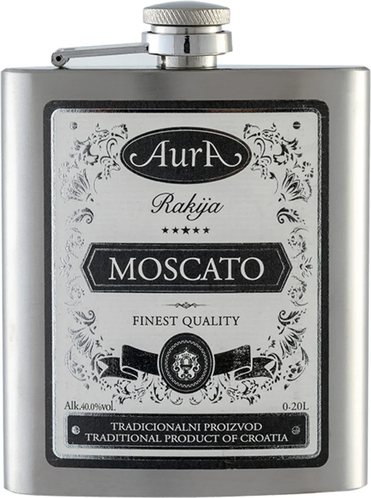 Voćna rakija Rakija Moscato Aura + flaška GB 0,2 l