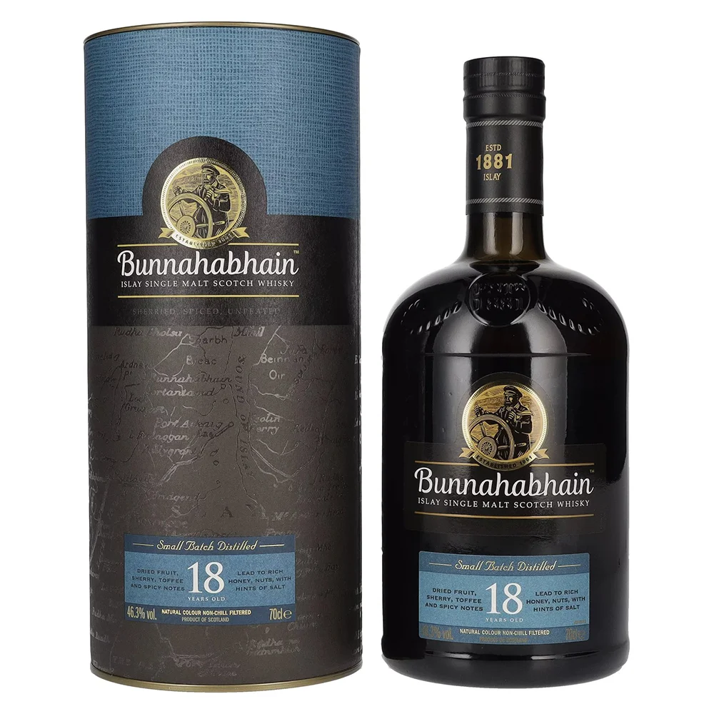 Škotski viski Bunnahabhain 18y Single Malt + GB 0,7 l