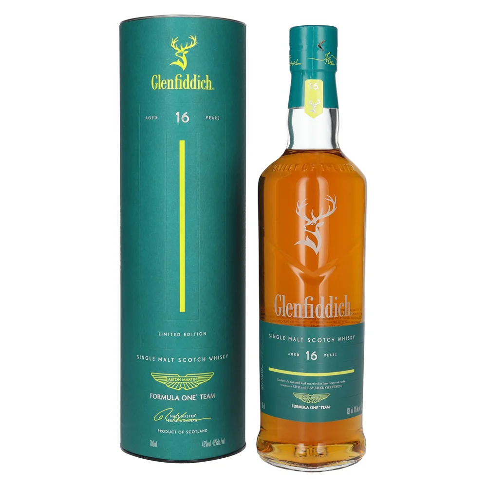 Škotski viski Glenfiddich 16 yo Years Old ASTON MARTIN FORMULA ONE TEAM Single Malt + GB 0,7 l