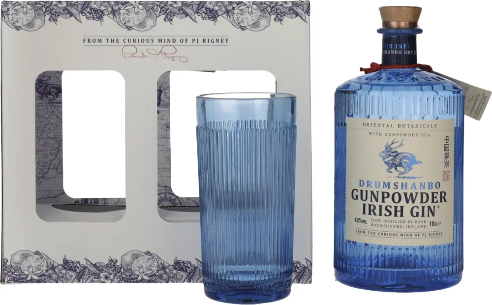 Gin Drumshanbo Gunpowder GB + 1 čaša 0,7 l