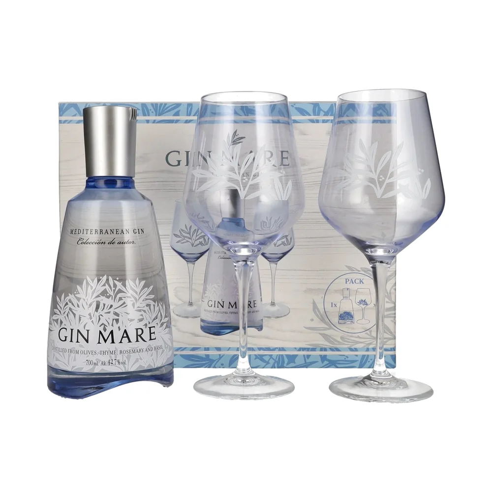 Gin Mare + 2 čaši + GB 0,7 l