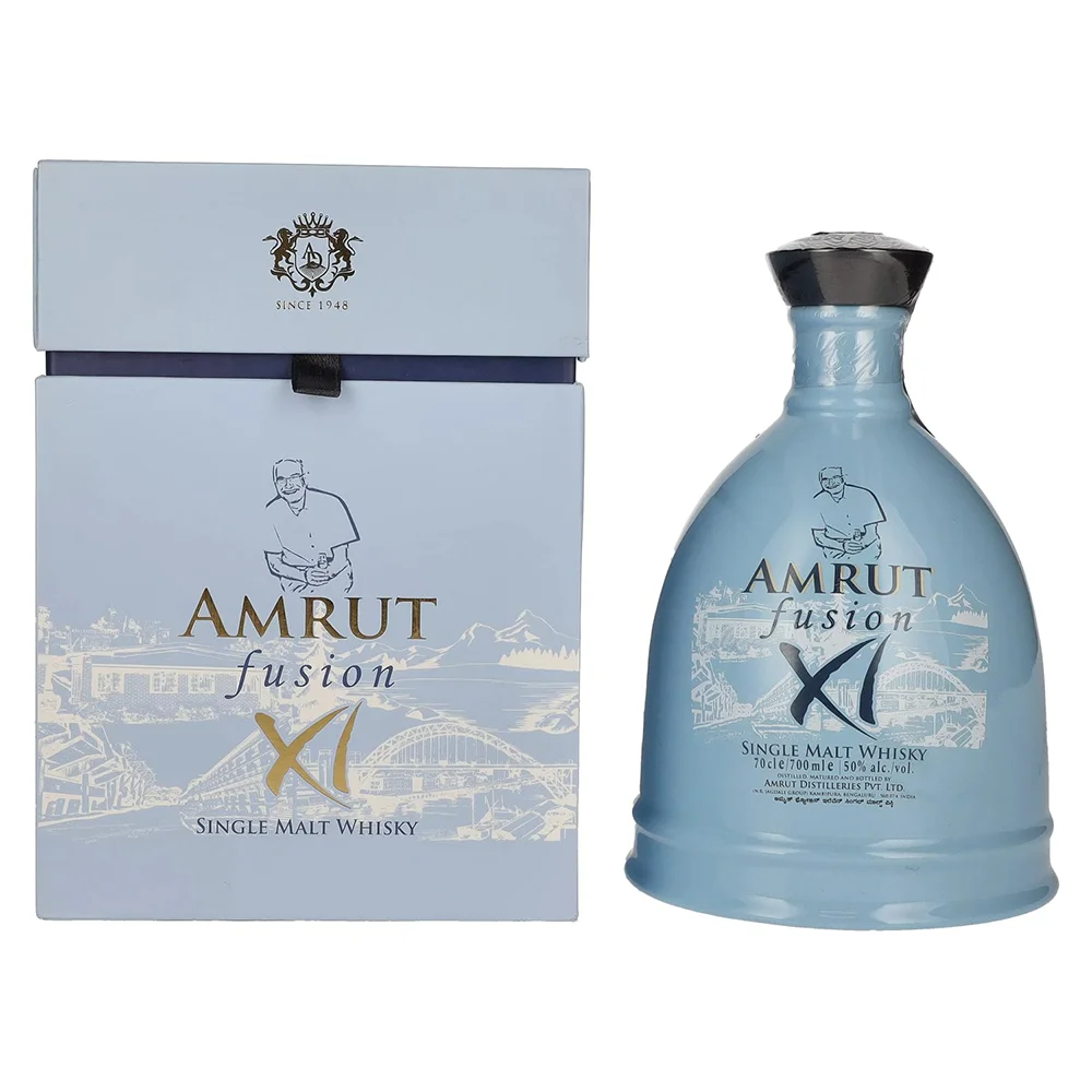 Indijski viski Amrut FUSION XI Single Malt poklon kutija 0,7 L
