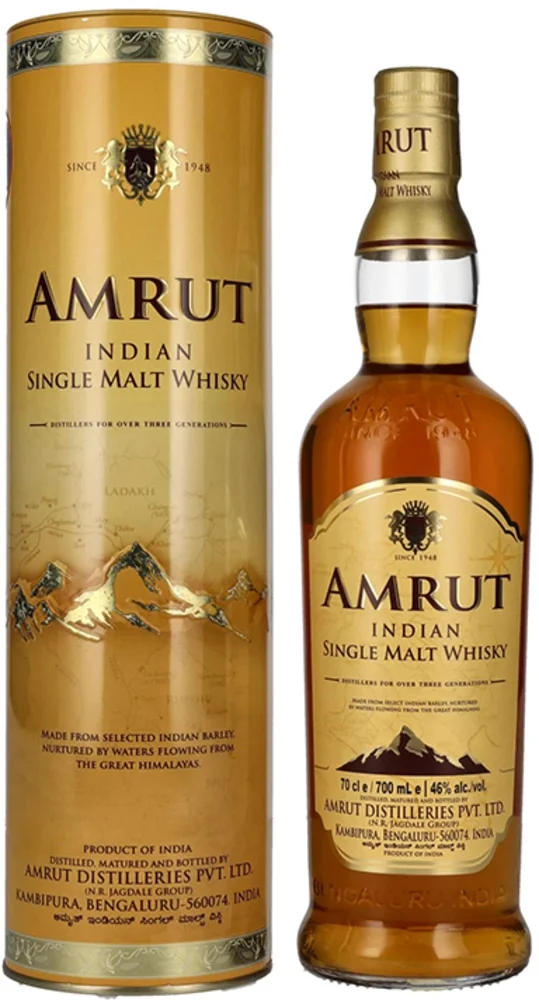 Indijski viski Amrut Peated Single Malt poklon kutija 0,7 L