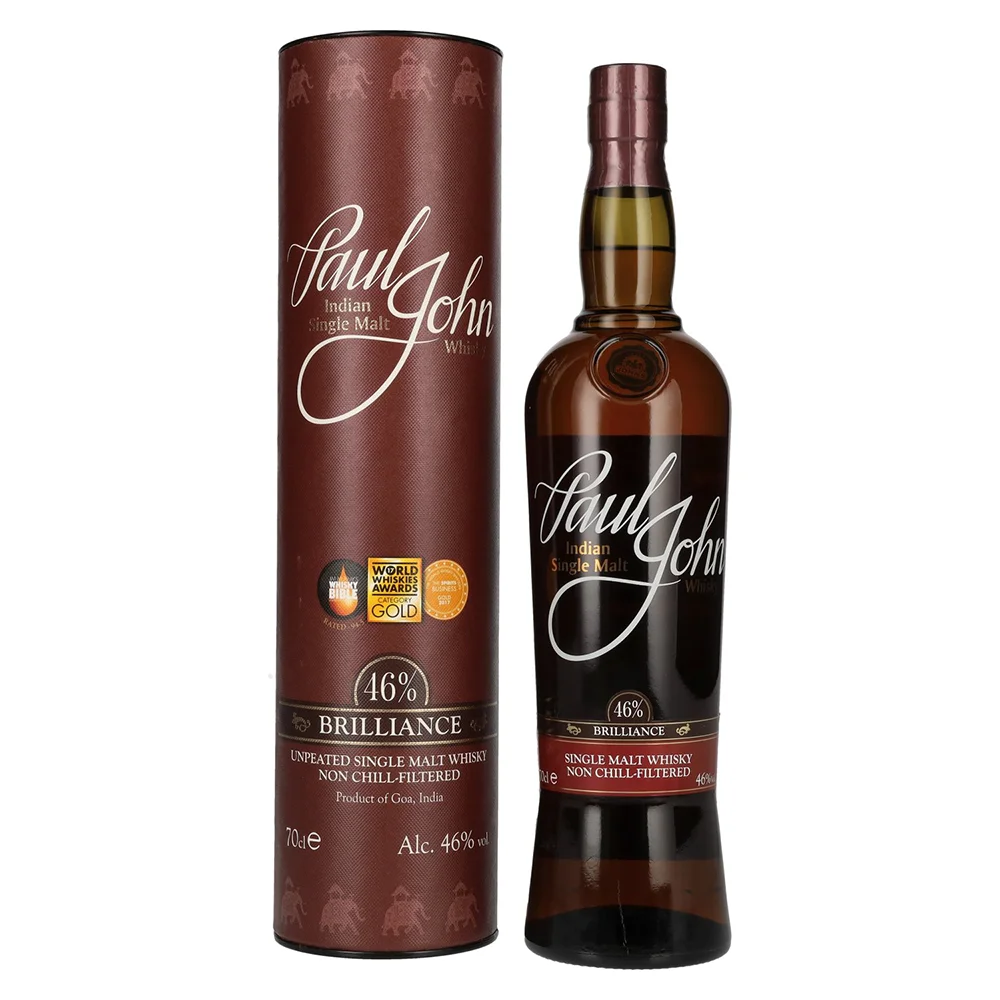 Indijski viski Paul John Peated BRILLIANCE Single Malt poklon kutija 0,7 L