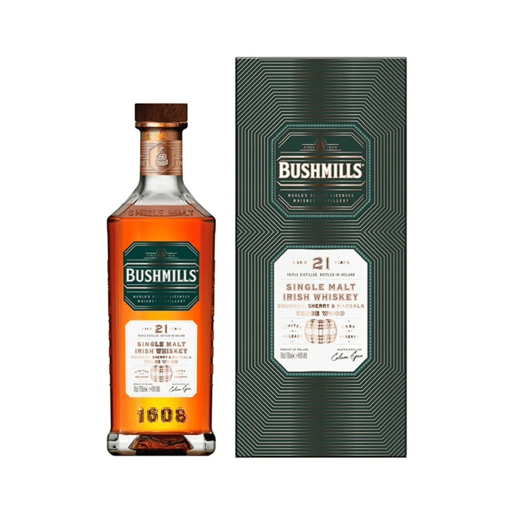 Irski viski Bushmills 21 Y Single Malt poklon kutija 0,7 L