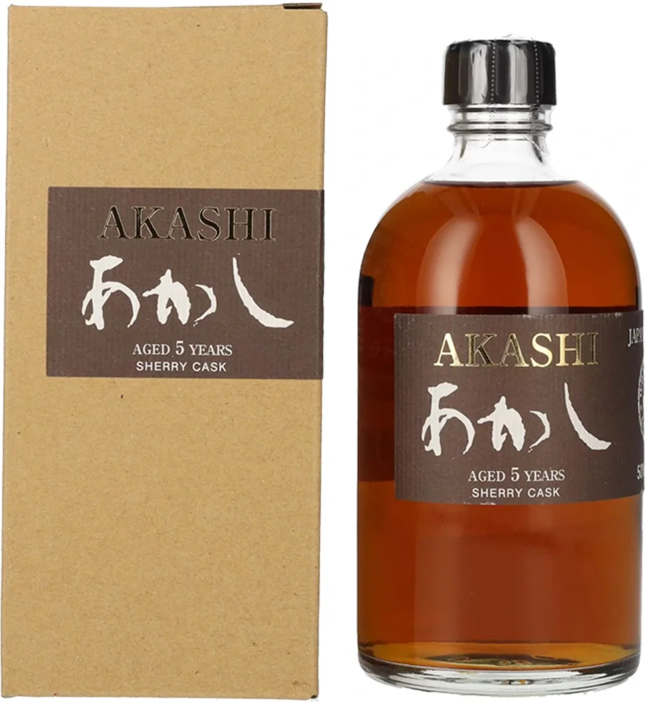 Japanski viski Akashi 5y Single Malt Sherry cask poklon kutija 0,5 L