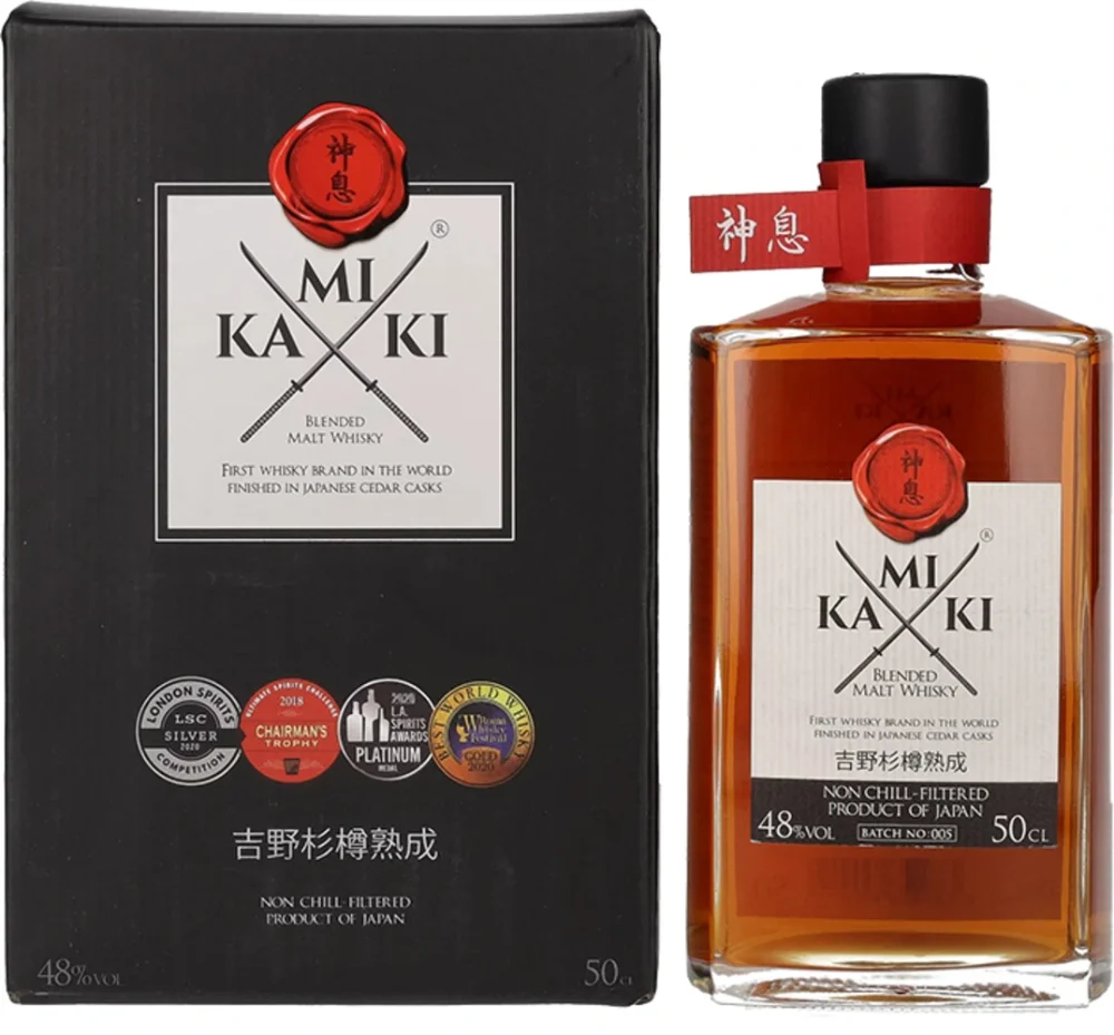 Japanski viski KAMIKI Blended Malt Whisky poklon kutija 0,5 L