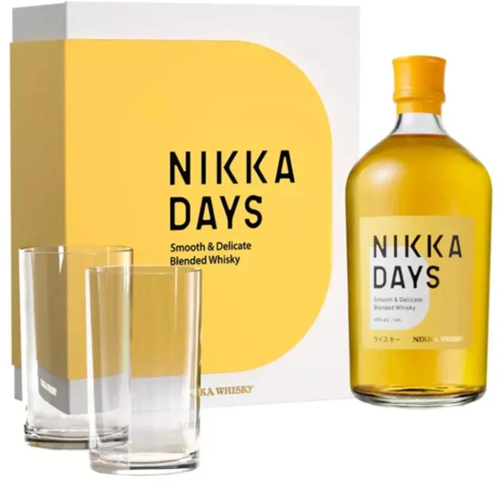 Japanski viski Nikka Days + 2 čaše poklon kutija 0,7 L