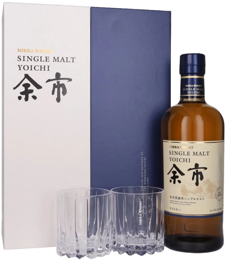 Japanski viski Nikka Yoichi single malt + 2 čaše poklon kutija 0,7 L