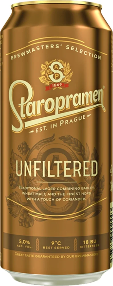 Pivo nefiltrirano Staropramen 0,5 L