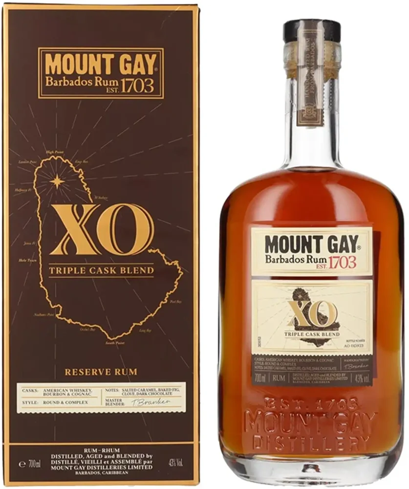 Rum Mount Gay XO Triple Cask Blend poklon kutija 0,7 L