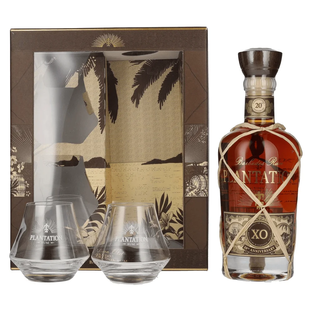Rum Plantation Barbados Anniversary XO + 2 čaše poklon kutija 0,7 L