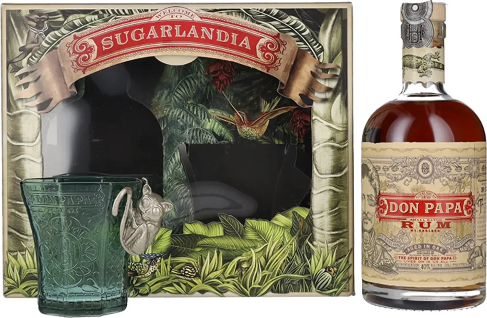 Rum Small Batch 7 YO Don Papa + čaša poklon kutija 0,7 L