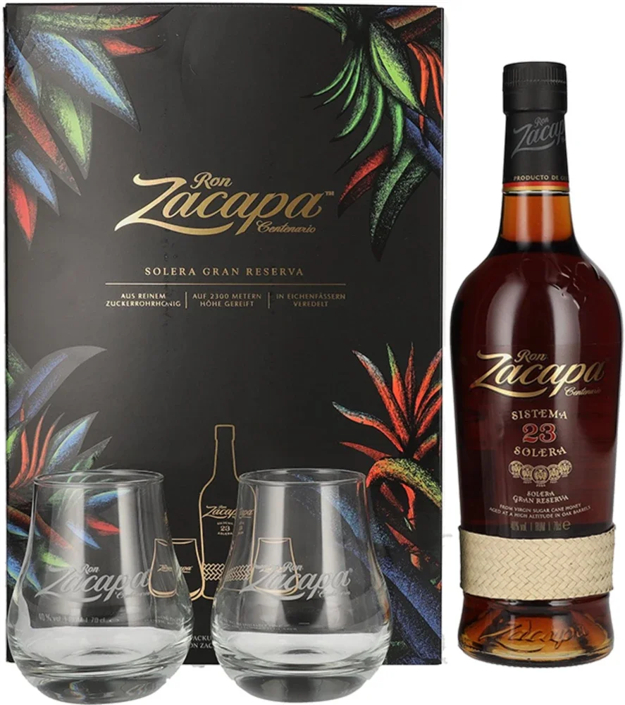 Rum Zacapa Centenario 23 Year Old +2 čaše poklon kutija 0,7 L