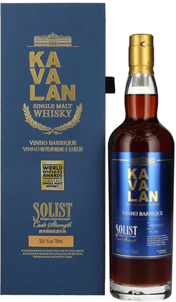 Tajvanski viski Kavalan SOLIST Vinho Barrique Cask poklon kutija 0,7 L