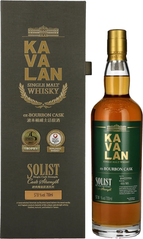 Tajvanski viski Solist Ex-Bourbon cask Kavalan poklon kutija 0,7 L