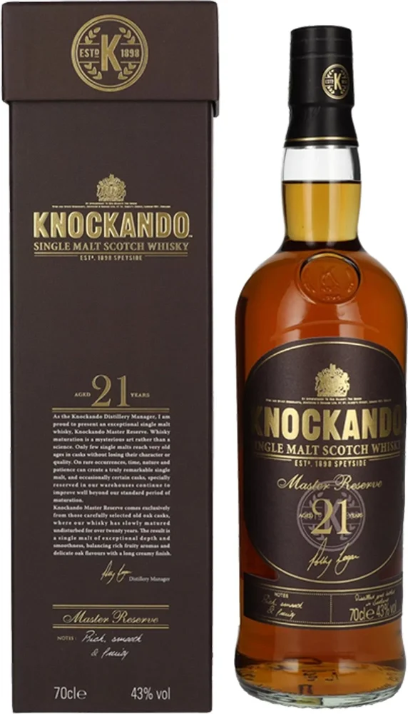 Škotski viski 21 yo Master Reserve Knockando poklon kutija 0,7 L
