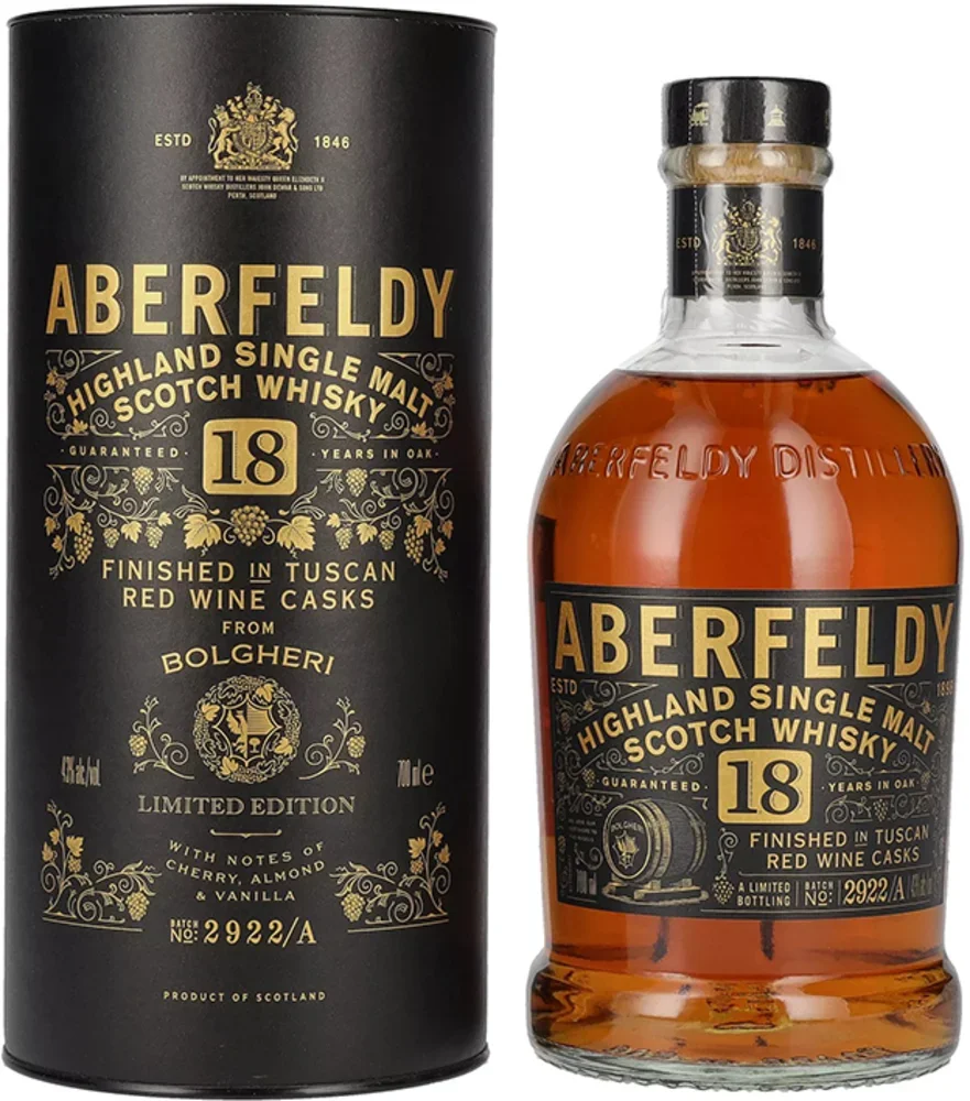 Škotski viski Aberfeldy 18 YO Red Wine Casks BOLGHERI poklon kutija 0,7 L
