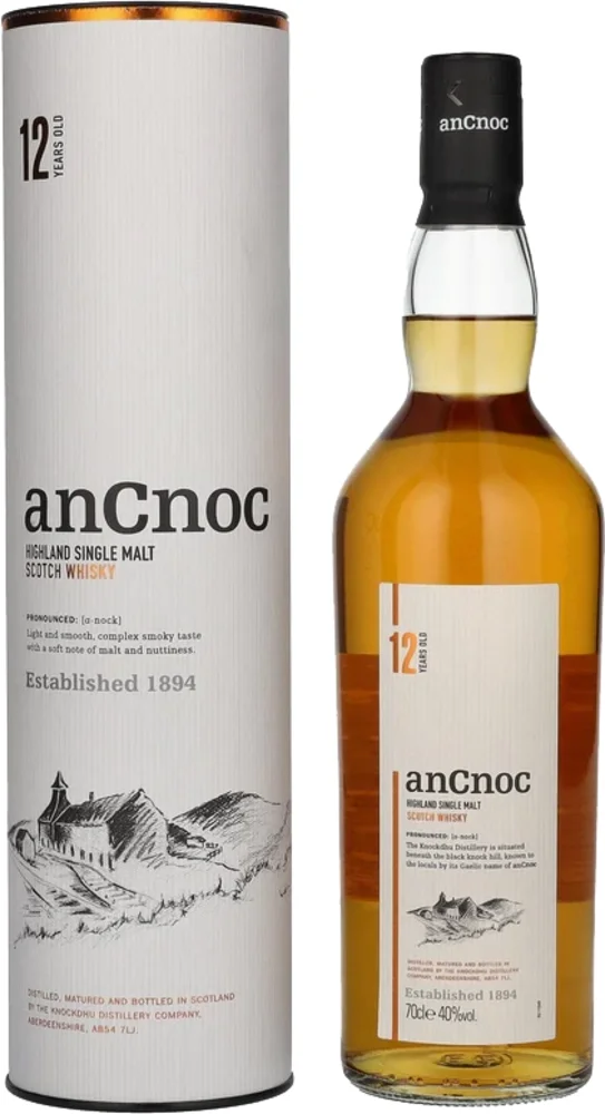 Škotski viski AnCnoc 12 Years Old Highland Single Malt poklon kutija 0,7 L