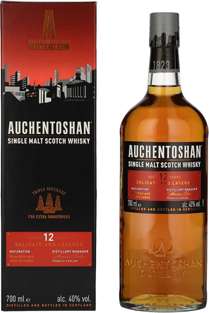Škotski viski Auchentoshan 12 Single malt poklon kutija 0,7 L