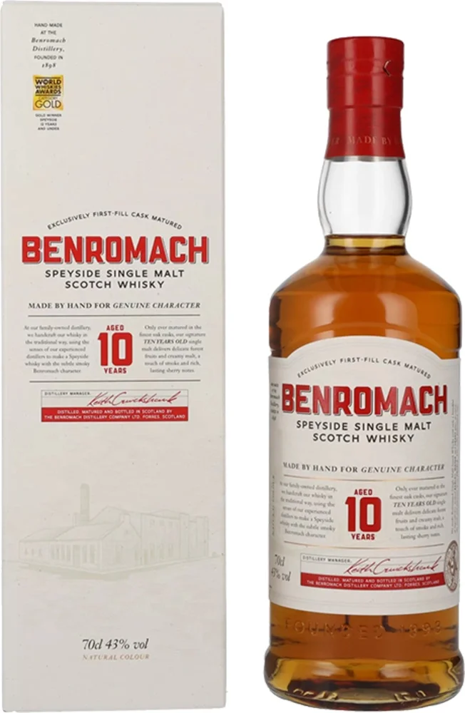Škotski viski Benromach 10yo Old Classic Speyside Single Malt poklon kutija 0,7 L