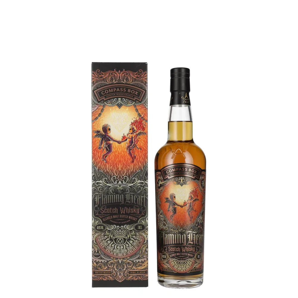 Škotski viski Compass Box FLAMING HEART Blended Malt Limited Edition 2022 poklon kutija 0,7 L