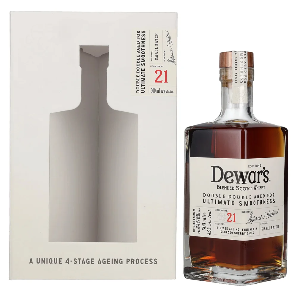 Škotski viski Dewars 21yo Blended Double Aged poklon kutija 0,5 L