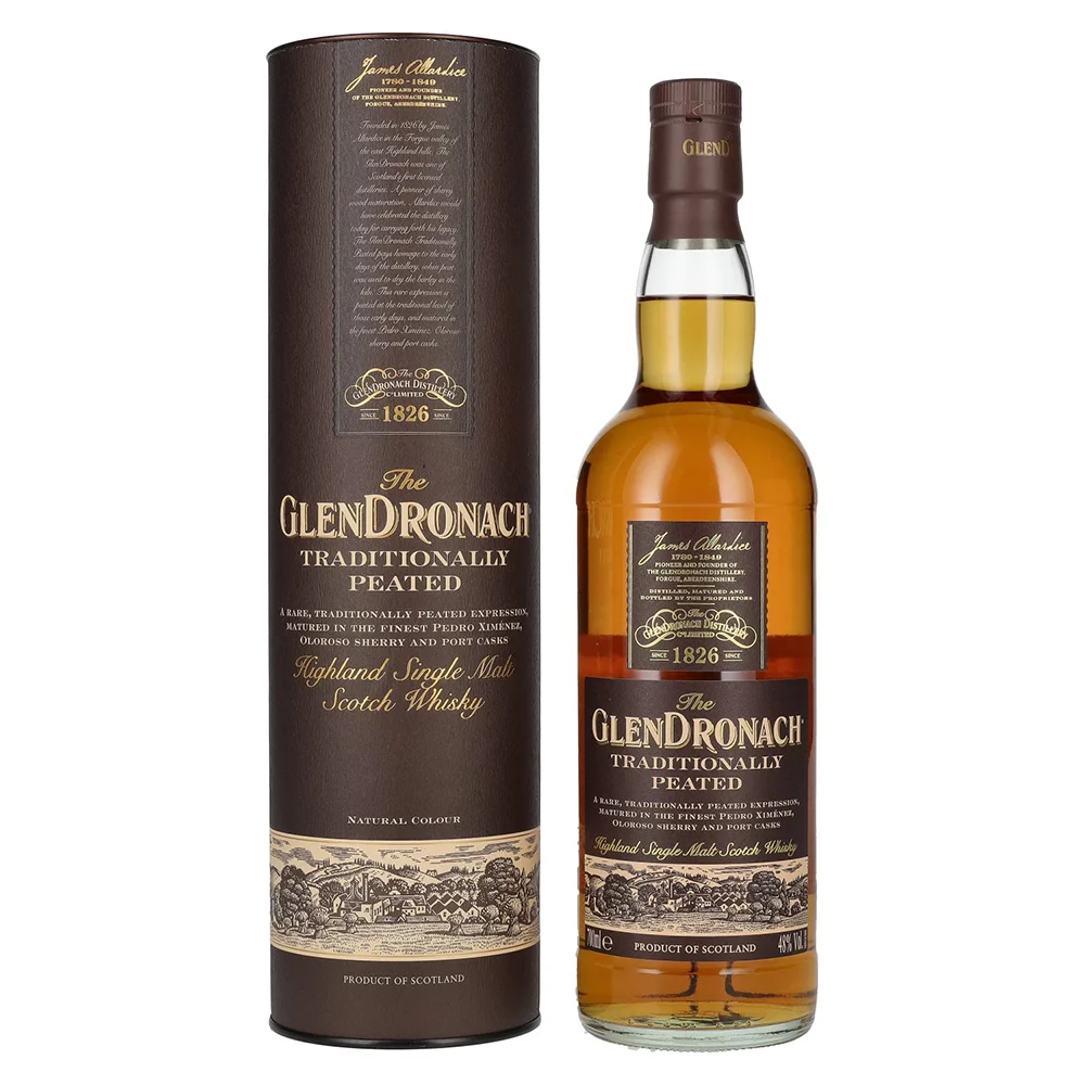 Škotski viski Glendronach Traditionally Peated Highland Single Malt poklon kutija 0,7 L