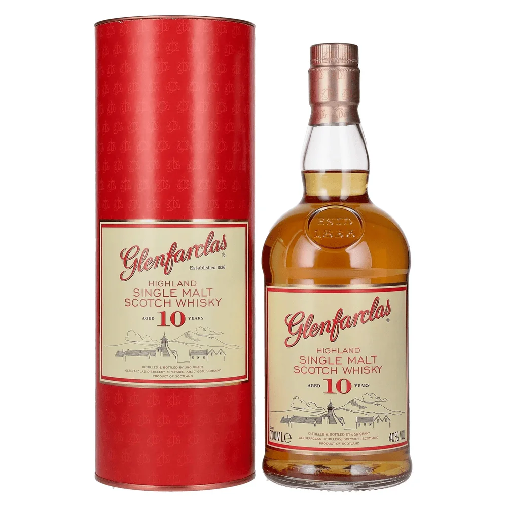 Škotski viski Glenfarclas 10 Years Old Highland Single Malt poklon kutija 0,7 L