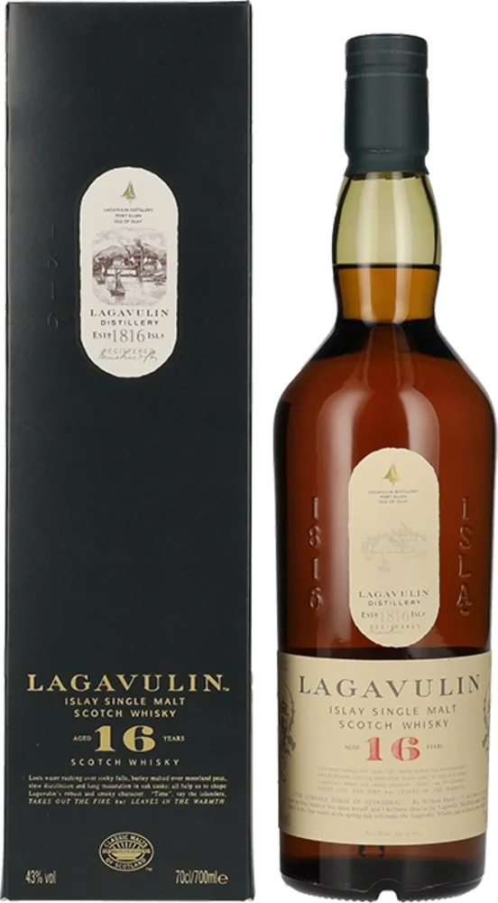 Škotski viski Lagavulin Islay Single Malt 16 poklon kutija 0,7 L