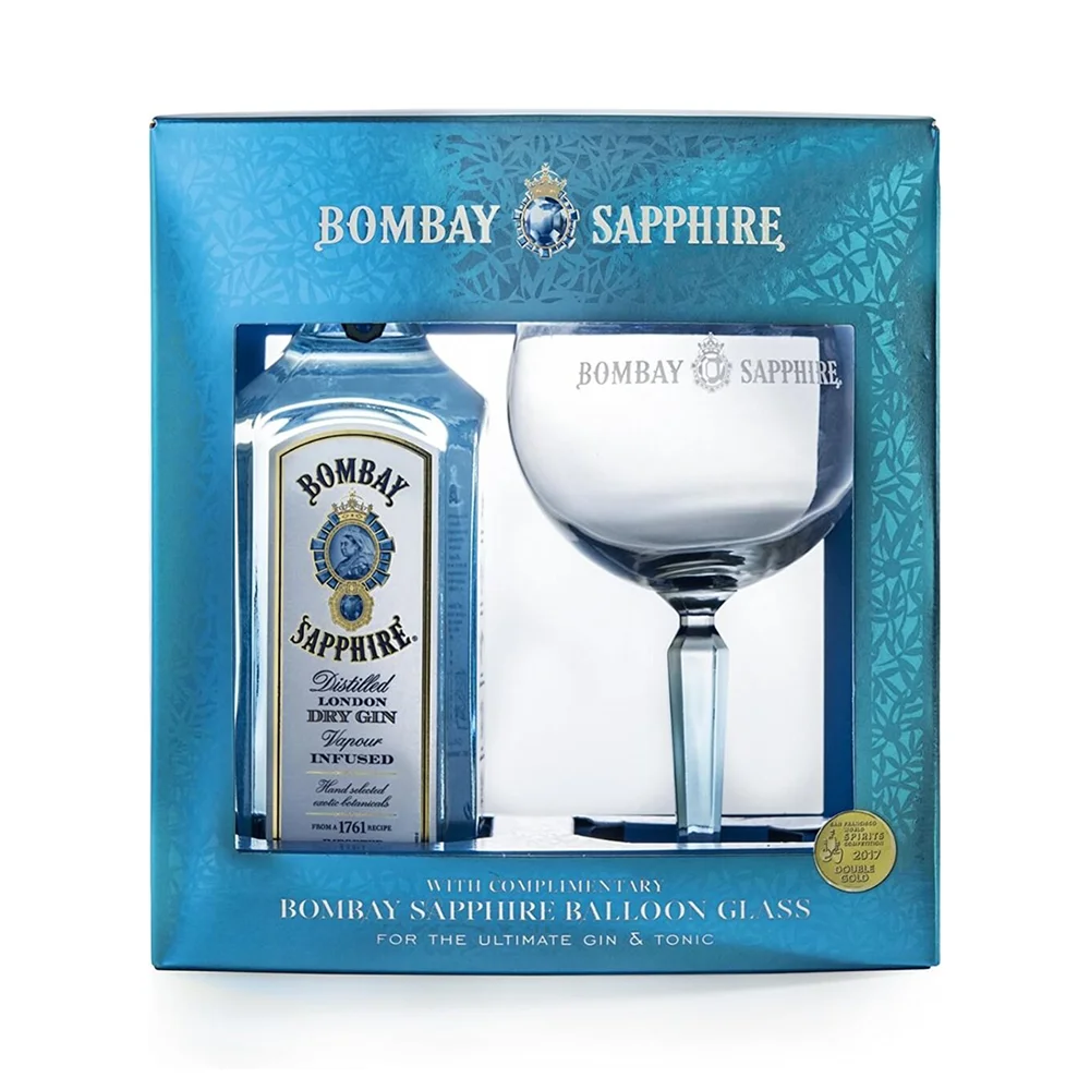 Gin Bombay Sapphire poklon kutija + čaša 0,7 L