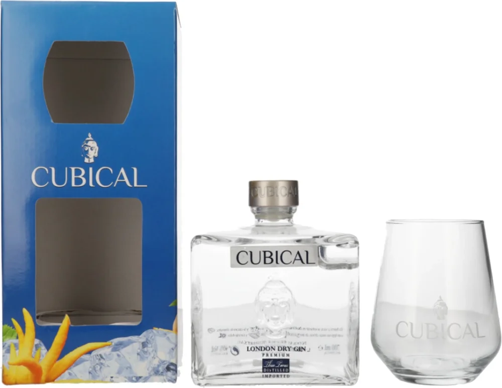 Gin Cubical Premium + čaša poklon kutija 0,7 L