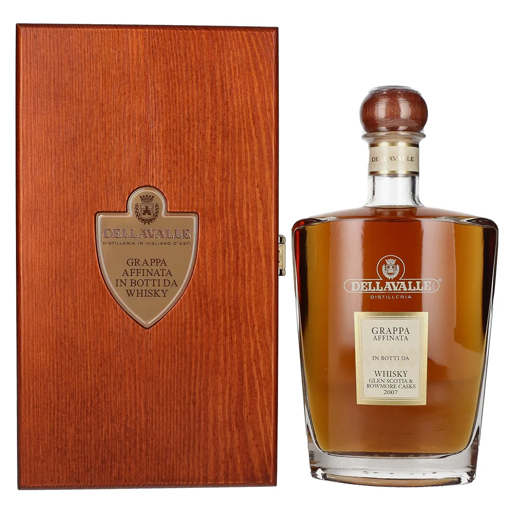 [DX6873] Grappa Dellavalle Affinata in botti da WHISKY Glen Scotia & Bowmore Casks 2007 + WB 0,7 L