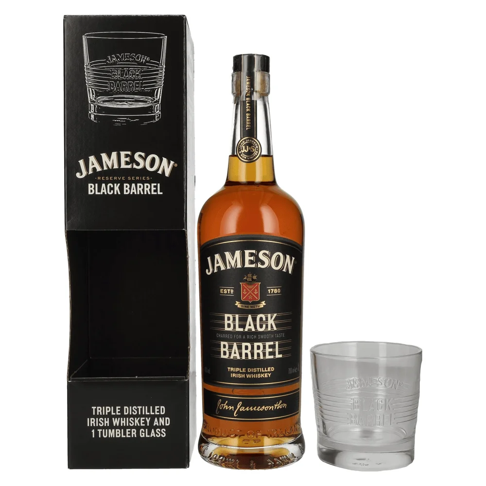 [DX10033] Irski viski Black Barrel Jameson + 1 čaša poklon kutija 0,7 L