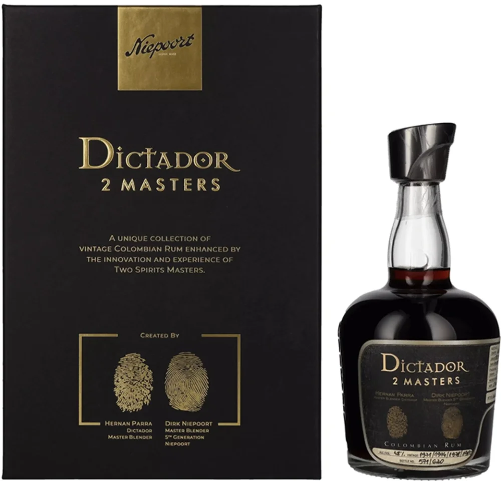 [DX9216] Rum Dictador 2 MASTERS 1971/1974/1978/1980 Niepoort Port Pipe Finish 2021 poklon kutija 0,7 L