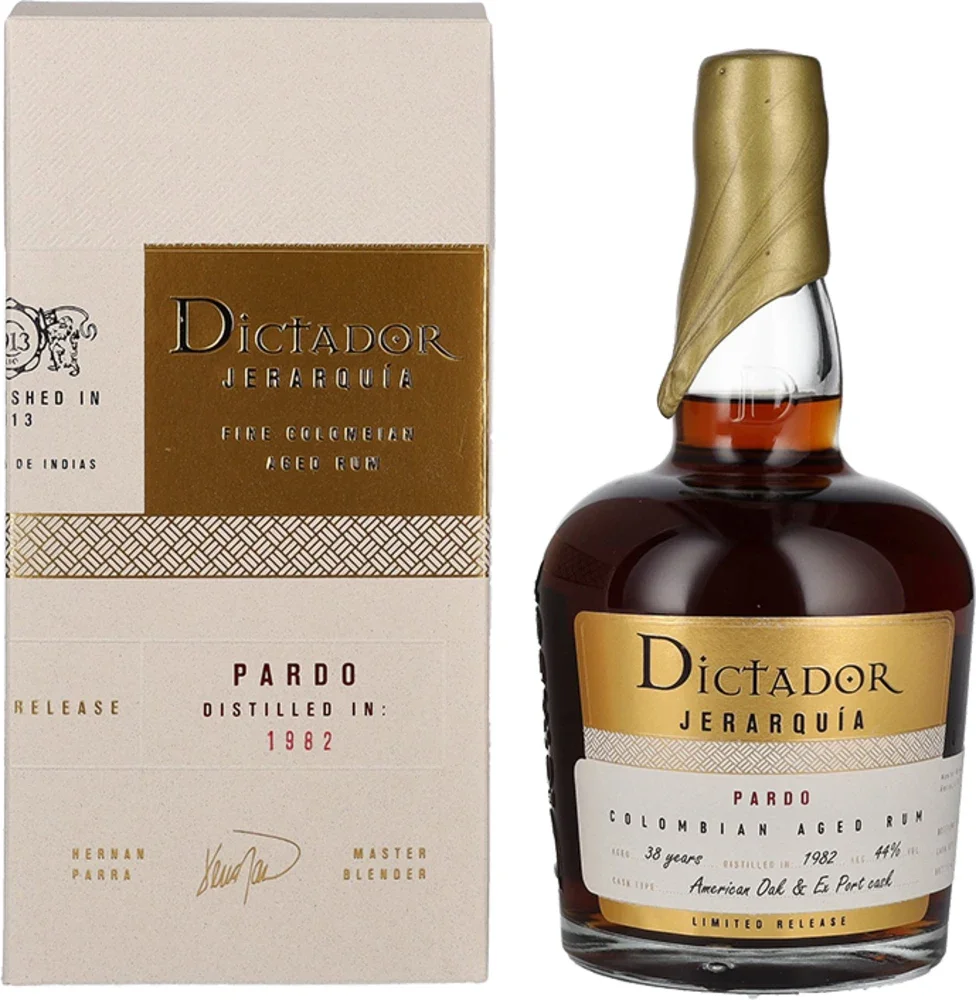 [DX4634] Rum JERARQUiA 38 Years Old 1982 Dictador poklon kutija 0,7 L