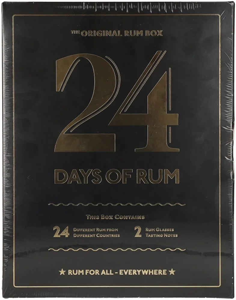 [DX7654] Rum S.B.S 24 DAYS OF RUM The Black Rum Box + 2 čaše 24 x 0,02 L