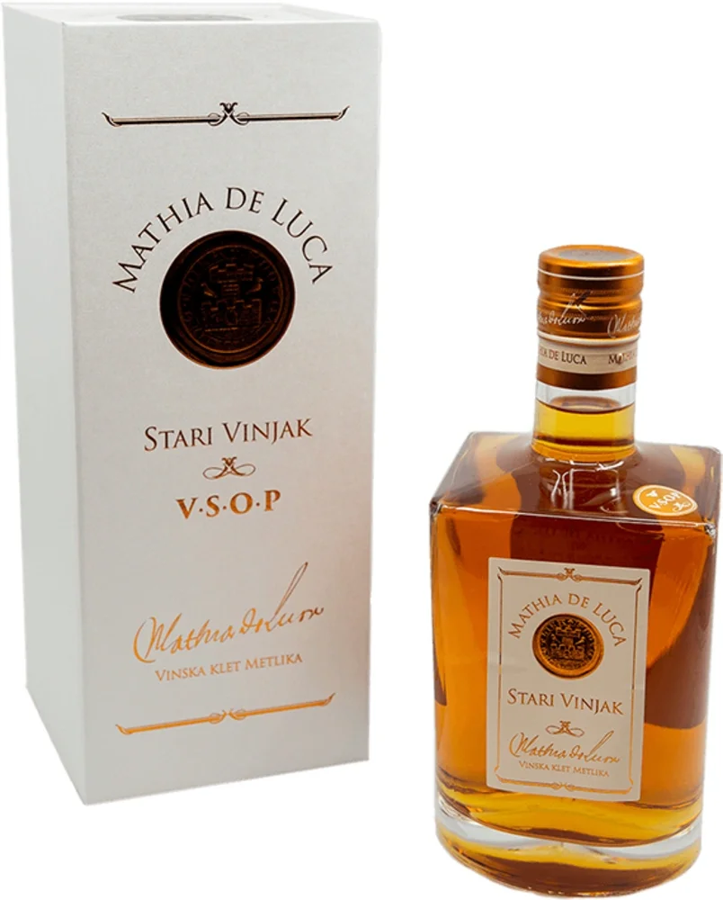[DX3188] Vinjak Mathia de Luca VSOP VK Metlika poklon kutija 0,7 L