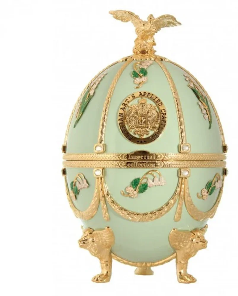 [DX8056] Votka Imperial Collection Faberge Egg Light Green Lyliard poklon kutija 0,7 L