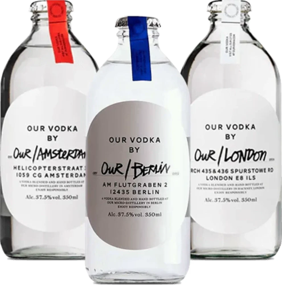 [DX2474] Votka Our/Vodka Berlin, Amsterdam, London PACK 3 x 0,35 L