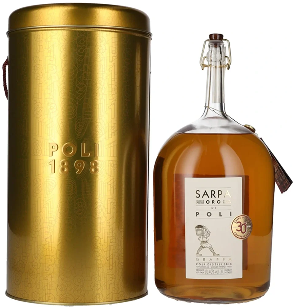 [DX3197] Voćna rakija Poli Grappa Sarpa Oro di Poli poklon kutija 3 L