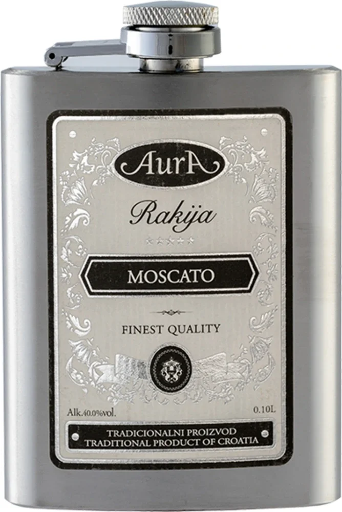 [DX1467] Voćna rakija Rakija Moscato Aura + flaška poklon kutija 0,1 L