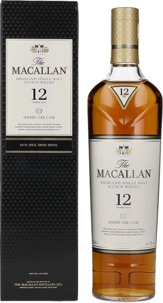 [DX3664] Škotski viski 12 Years Macallan Sherry oak poklon kutija 0,7 L