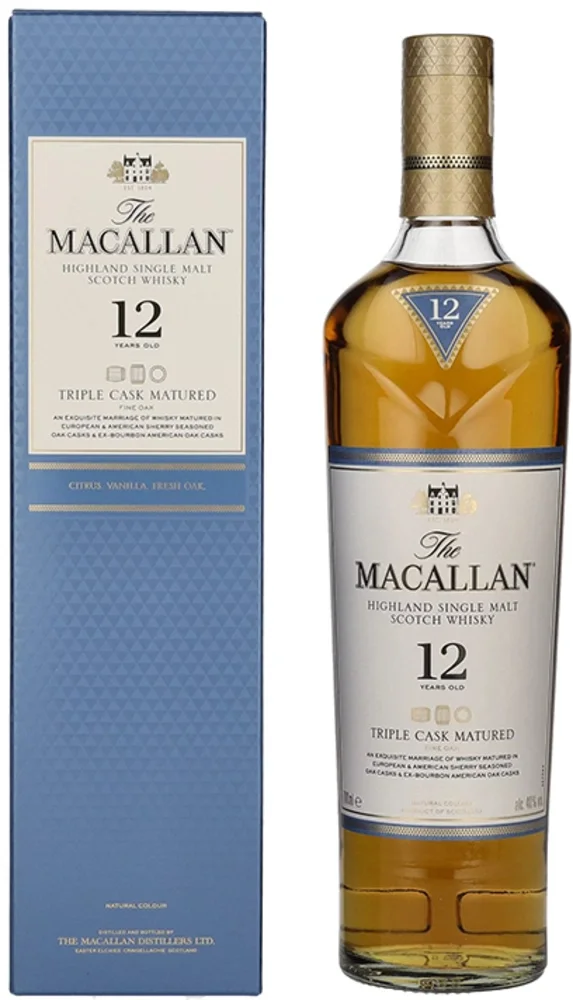 [DX7257] Škotski viski 12 Years Old TRIPLE CASK Macallan poklon kutija 0,7 L