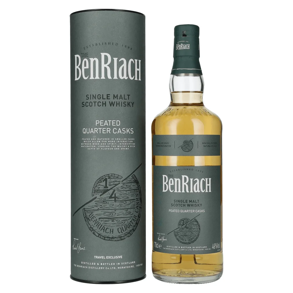 [DX3239] Škotski viski BenRiach PEATED QUARTER CASKS Single Malt poklon kutija 0,7 L