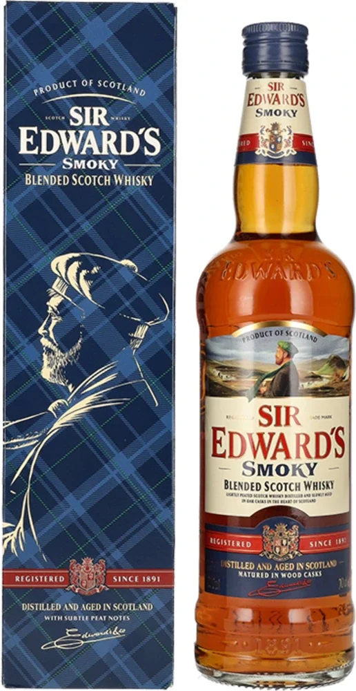 [DX3373] Škotski viski Blended Smoky Old Sir Edward`s poklon kutija 0,7 L