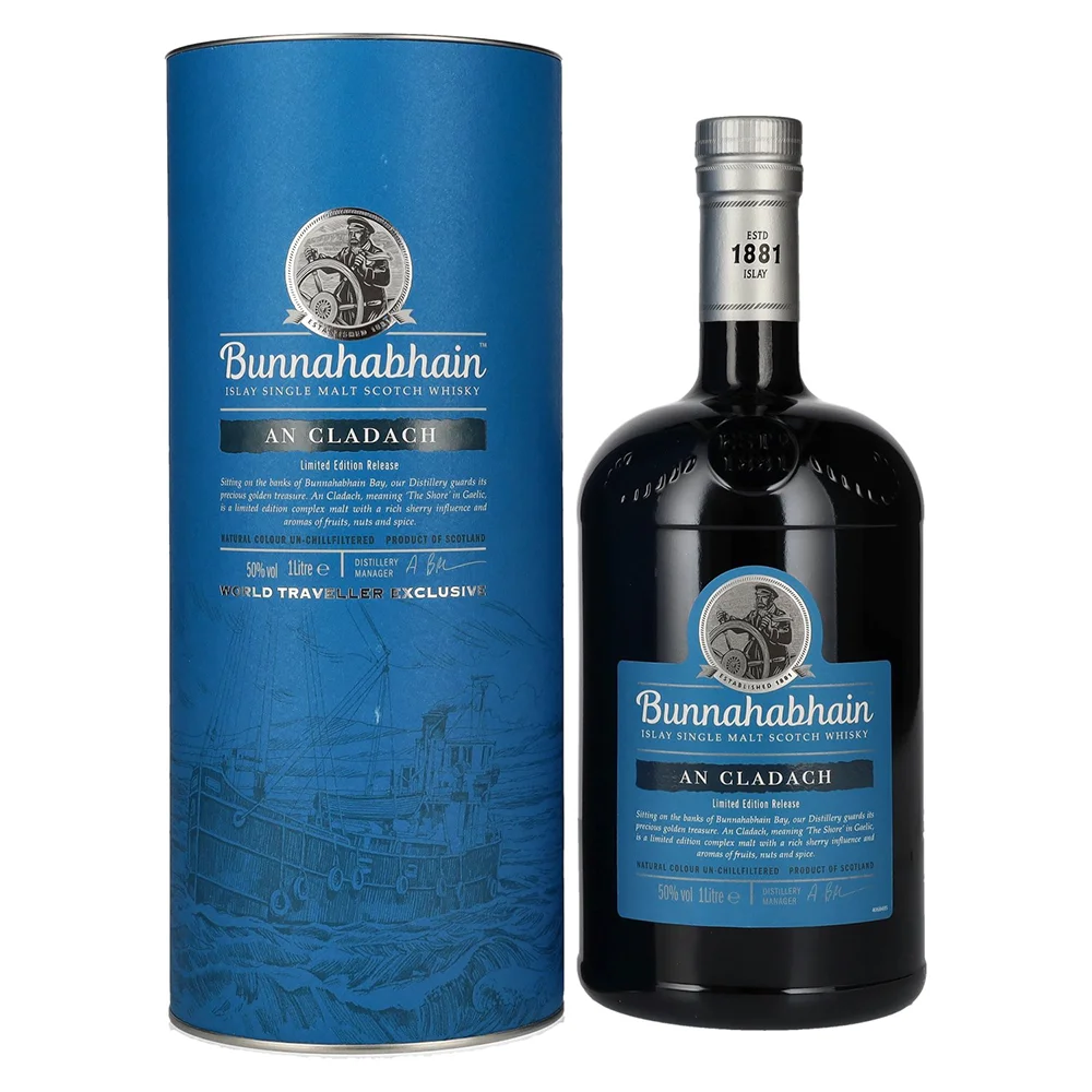 [DX6124] Škotski viski Bunnahabhain AN CLADACH Islay Single Malt poklon kutija 1 L