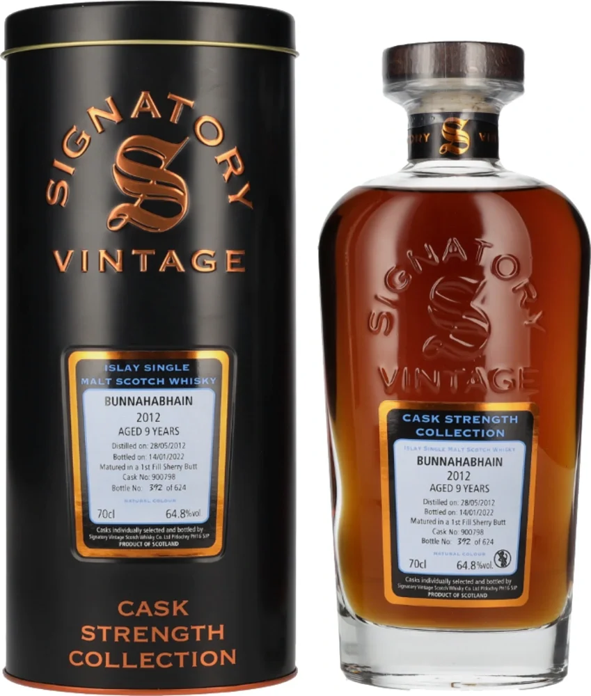 [DX4195] Škotski viski Bunnahabhain Signatory vintage 9 YO 2012 poklon kutija 0,7 L